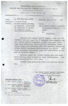 Menarik kembali permohonan mengikuti transmigrasi Ujung Batu IV Kab. Tapanuli selatan