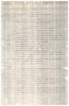Surat dari Menteri Tenaga Kerja Transmigrasi dan Koperasi tentang pengukuran Kantor Direktorat je...