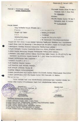 Dari Kandep transmigrasi Jember