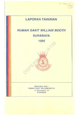 Laporan Tahunan Th 1995 Rumah Sakit William Booth Surabaya, 1 Juni 1996