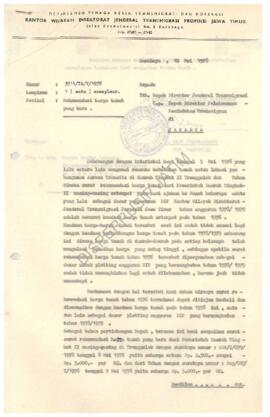 Surat dari Kepala Kantor Wilayah Direktorat Jenderal Transmigrasi Propinsi Jawa Timur kepada Dire...