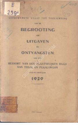 5.6 Pekalongan Begrooting van uitgaven en ontvangsten van het ressort van den plaatselijken raad ...