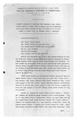 Sambutan Pembantu Gubernur di Pamekasan pada pembukaan lomba Cerdas Cermat Koperasi TK I SMTA se ...