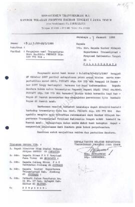 Surat dari Kepala Kanwil Dir Jend Trans Prop Jatim
