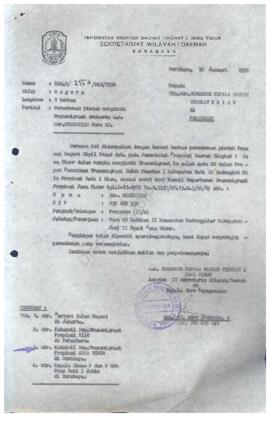 Salinan surat keputusan Menteri Pendidikan dan Kebudayaan RI tentang peminadahan perbantuan guru ...