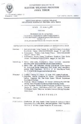 Surat Keputusan Ka.Kanwil Dep.Kes Prop Jatim Nomor : HK.00.06.6.2.980 tentang pemberian ijin teta...