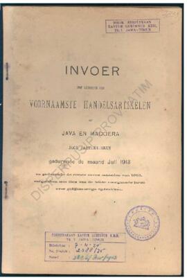 In'voer der voornaamste handelsartikelen in het vrij verkeer op Java en Madoera door particuliere...