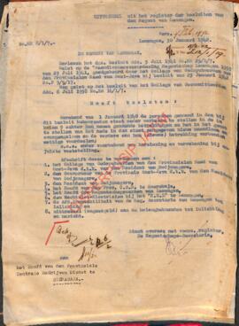 Voor de regent van lamongan, aan het hoofd van den provinciale contrale bedrijven dienst te soera...