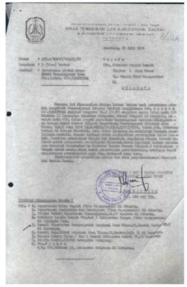 Dari Dinas P&K Dati I Jatim kepada Karo Kepegawaiaan Sekwilda Dati I Jatim