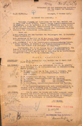 De regent van lamongan, aan het college van gedeputeerden van den Prov. Raad van oost - java Bodj...