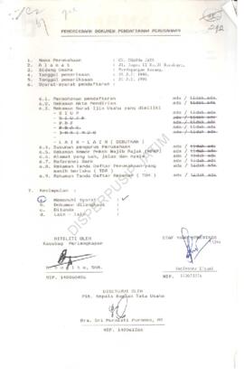 Permohonan pendaftaran perusahaan pengadaan barang dan jasa CV.Dharma Jaya kepada Kakanwil Depkes...