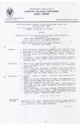 Surat Keputusan Ka.Kanwil Dep.Kes Prop Jatim Nomor : HK.00.06.6.2.1044 tentang pemberian ijin tet...