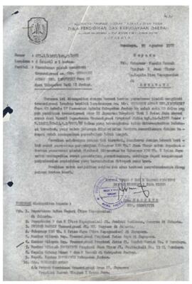 Surat dari Dinas Pendidikan dan Kebudayaan Daerah Propinsi Jawa Timur
