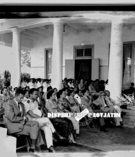 Para undangan para pejabat pada acara resepsi peringatan HUT Kemerdekaan Republik Indonesia di Ge...