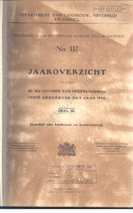 Dept Van Lanbouw Niverheid  En Handel Mededelingen Van het centraal Kantoor vvor de De statistik ...