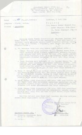 Kepala Kantor Departemen Tenaga Kerja Kotamadya Surabaya : Surat kepada Kepala Kantor Wilayah Dep...