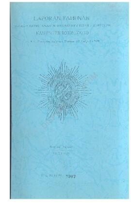 Laporan Tahunan tahun 1997 Rumah Sakit Anak dan Bersalin ( RS AB ) Aisyiyah Kab. Bojonegoro Jl. K...