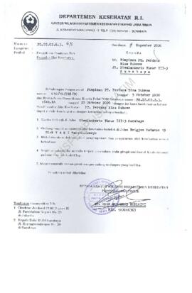 Pengakuan pendirian Sub penyalur alat kesehatan PT.Perdana Bina Sukses Jl.Siwalan Kerto Timur III...