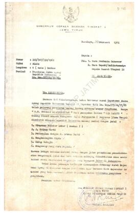 Surat Gubernur KDH TK I Jawa Timur kepada Pembantu Gubernur di Pamekasan tentang Keputusan Jaksa ...