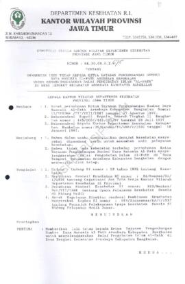 Surat Keputusan Ka.Kanwil Dep.Kes Prop Jatim Nomor : HK.00.06.6.2.675 tentang pemberian ijin teta...