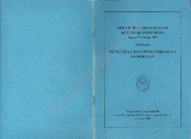 Peraturan Pemerintah Republik Indonesia Nomor : 39 tahun 1995 tentang penelitian dan pengembangan...