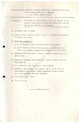 Surat peresmian pemakaian gedung kantor dan asrama transmigrasi Bojonegoro, Ponorogo dan Banyuwan...