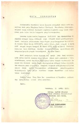 Laporan Tahunan T.A 1976 / 1977 Kantor Wilayah Direktorat Jenderal Transmigrasi Propinsi Jawa Timur.