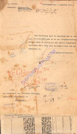 De assistant residen toeloengagoeng, aan den gouverneur der provincie oos java (afdeeling belasti...