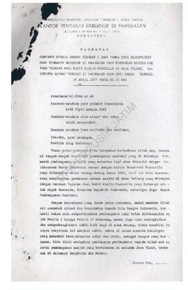 Sambutan Pembantu Gubernur di Pamekasan pada peresmian Masjid bantuan Yayasan amal Bakti Muslim P...