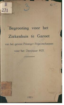 Begrooting voor het waterleidingbedrijf te Tasikmalaya van het gewest preanger regentschappen voo...