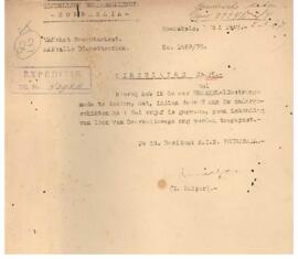 Surat Edaran No.25 dari resident H.T.B Soerabaya kepada alle Deinstlioofden tentang : bebas kerja...