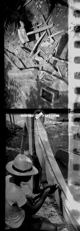 Perikanan Tegal :  para nelayan sedang membuat perahu.