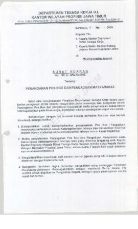 Kakanwil Depnaker Propinsi Jawa Timur kepada Kepala Kantor Departemen Tenaga Kerja / Dinas Tenaga...