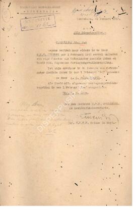 Surat edaran No. 8 dari residentie H.T.B Surabaya kepada seluruh kepala dinas tentang Pembebasan ...