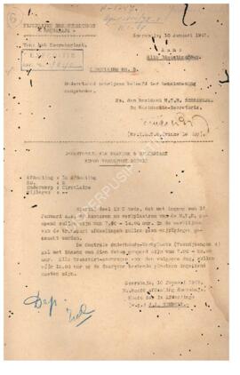 Surat edaran No. 5 van het secretariaat van fijdelijke bestuurdienst Surabaya aan alle diensthoof...