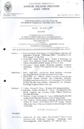 Surat Keputusan Ka.Kanwil Dep.Kes Prop Jatim Nomor : HK.00.06.6.2.705 tentang pemberian ijin teta...