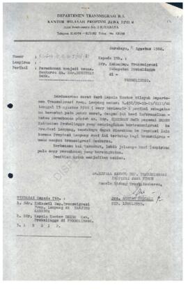 Surat dari Dep Trans RI Kanwil Prop Jatim