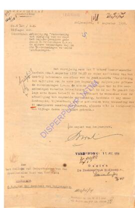 Regentschap bodjonegoro aan het college van gedeputeerden van den provincialen raad van oost java...