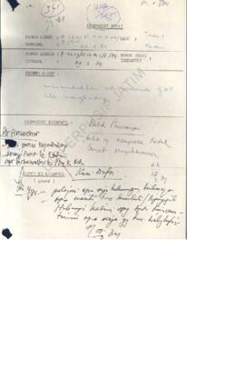 Berkas dari Kantor Departemen Transmigrasi Kabupaten/ Kotamadya Kediri kepada Kepala Kantor Wilay...