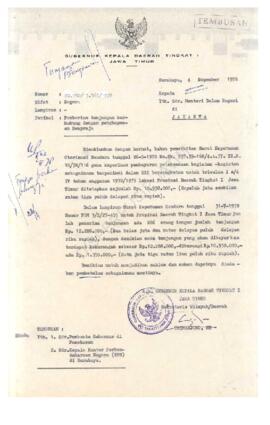 Pemberian Tunjangan berhubungan dengan penghapusan swapraja surat dari Gububernur KDH TK. I Jawa ...