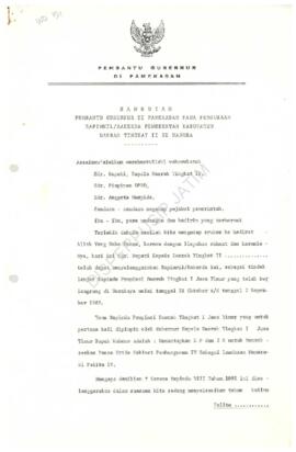 Sambutan pembantu Gubernur di Pamekasan pada pembukaan Rapinwil / Rakerda pemerintah Kab. Dati II...