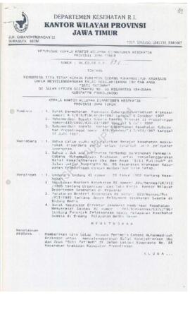 Surat Keputusan Ka.Kanwil Dep.Kes Prop Jatim Nomor : HK.00.06.6.2.834 tentang pemberian ijin teta...