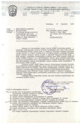 Surat dari Dinas Pendidikan dan Kebudayaan daerah Kabupaten Jember