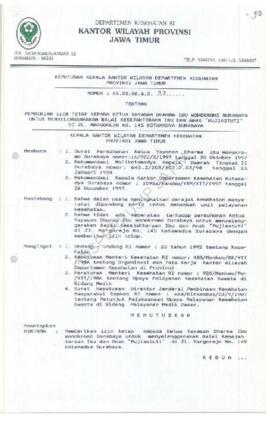 Surat Keputusan Ka.Kanwil Dep.Kes Prop Jatim Nomor : HK.00.06.6.2.93 tentang pemberian ijin tetap...