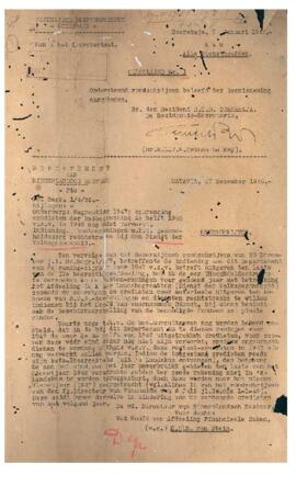 Surat edaran NO. 1 dari Het Hoofd Van afdeeling financiele zaken kepada Alle dienst hoofden tenta...