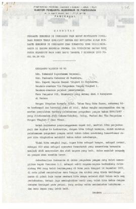 Sambutan  Pembantu Gubernur  di  Pamekasan pada rapat penyuluhan pengadaan pangan tahun 1986 / 19...