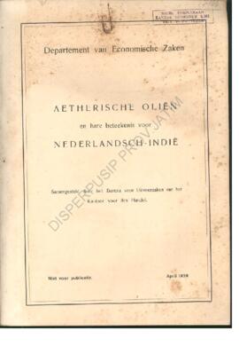 Dept. van economie zaken aetherische olien en here beteekenis voor nederlandsch - indie samengest...