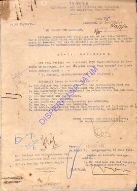 Stemt overeen met voors register, de regentschaps secretaris, aan het college van gedeputeerden v...