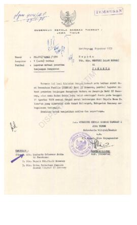 Surat dari Gubernur KDH TK. I JATIM Sekwilda u.b. Pj Kepala Biro Kepegawaian kepada Menteri Dalam...