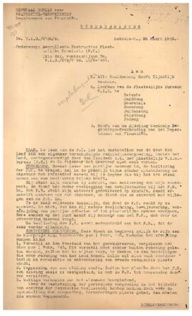 Surat Edaran dari sentral bureau voor requissitjie - vergoesdingen kepada : 1. seluruh residentie...